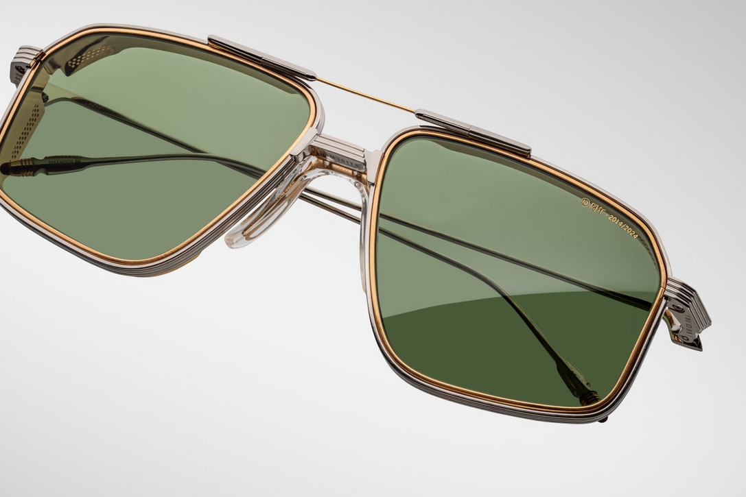 Sunglasses Model Jagger Decade Collection in Color Electrum with Midori Glass lenses from Jacques Marie Mage