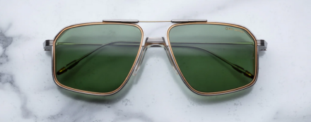 Sunglasses Model Jagger Decade Collection in Color Electrum with Midori Glass lenses from Jacques Marie Mage