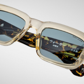 Sunglasses Model Walker Decade Collection in Color Dun with Vintage Blue Lenses from Jacques Marie Mage