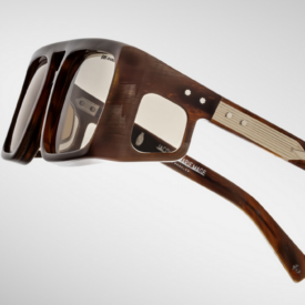 Sunglasses Model Windsor Decade Collection in Color Bark Horn with Khaki lenses from Jacques Marie Mage