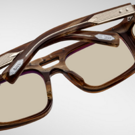 Sunglasses Model Windsor Decade Collection in Color Bark Horn with Khaki lenses from Jacques Marie Mage