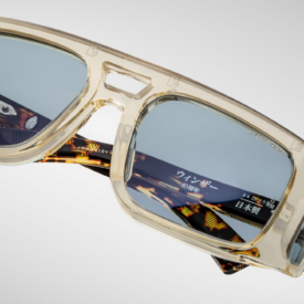 Sunglasses Model Windsor Decade Collection in Color Dun with Vintage Blue lenses from Jacques Marie Mage