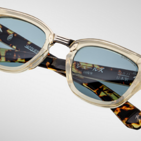 Sunglasses Model Jules Decade Collection in color Dun with Vintage Blue Lenses from Jacques Marie Mage