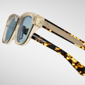 Sunglasses Model Jules Decade Collection in color Dun with Vintage Blue Lenses from Jacques Marie Mage