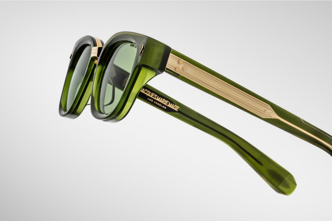 Sunglasses Model Jules Decade Collection in color Rover with Green Lenses from Jacques Marie Mage