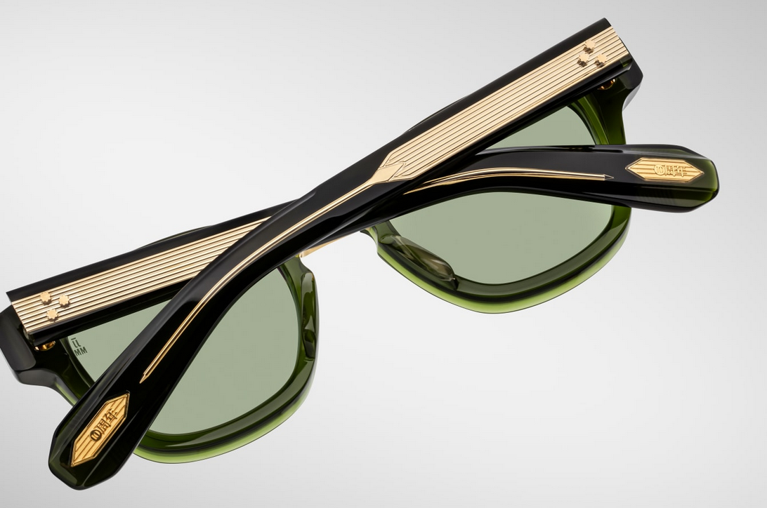 Sunglasses Model Jules Decade Collection in color Rover with Green Lenses from Jacques Marie Mage