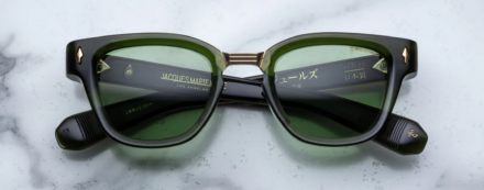 Sunglasses Model Jules Decade Collection in color Rover with Green Lenses from Jacques Marie Mage