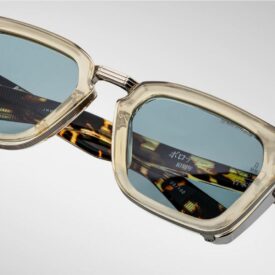 Sunglasses Model Borodino Decade collection in Color Dun with Vintage Blue lenses from Jacques Marie Mage