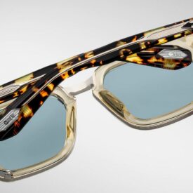 Sunglasses Model Borodino Decade collection in Color Dun with Vintage Blue lenses from Jacques Marie Mage