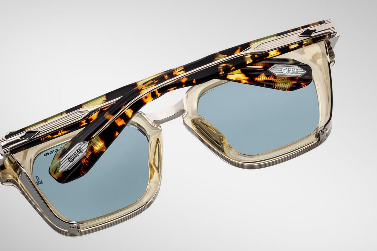 Sunglasses Model Borodino Decade collection in Color Dun with Vintage Blue lenses from Jacques Marie Mage