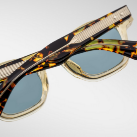 Sunglasses Model Zephirin Decade Collection in color Dun with Vintage Blue Lenses from Jacques Marie Mage