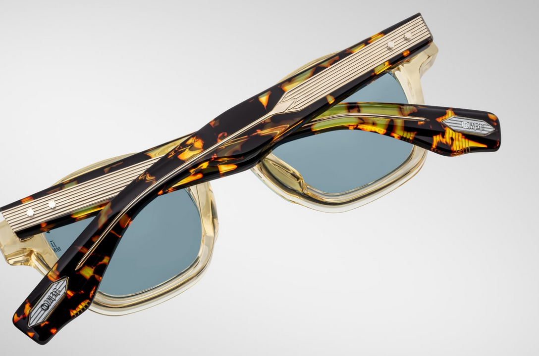 Sunglasses Model Zephirin Decade Collection in color Dun with Vintage Blue Lenses from Jacques Marie Mage