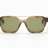 Sunglasses Model Discovery in Color Green Tortoise Swirl with dark olive lenses from Akoni
