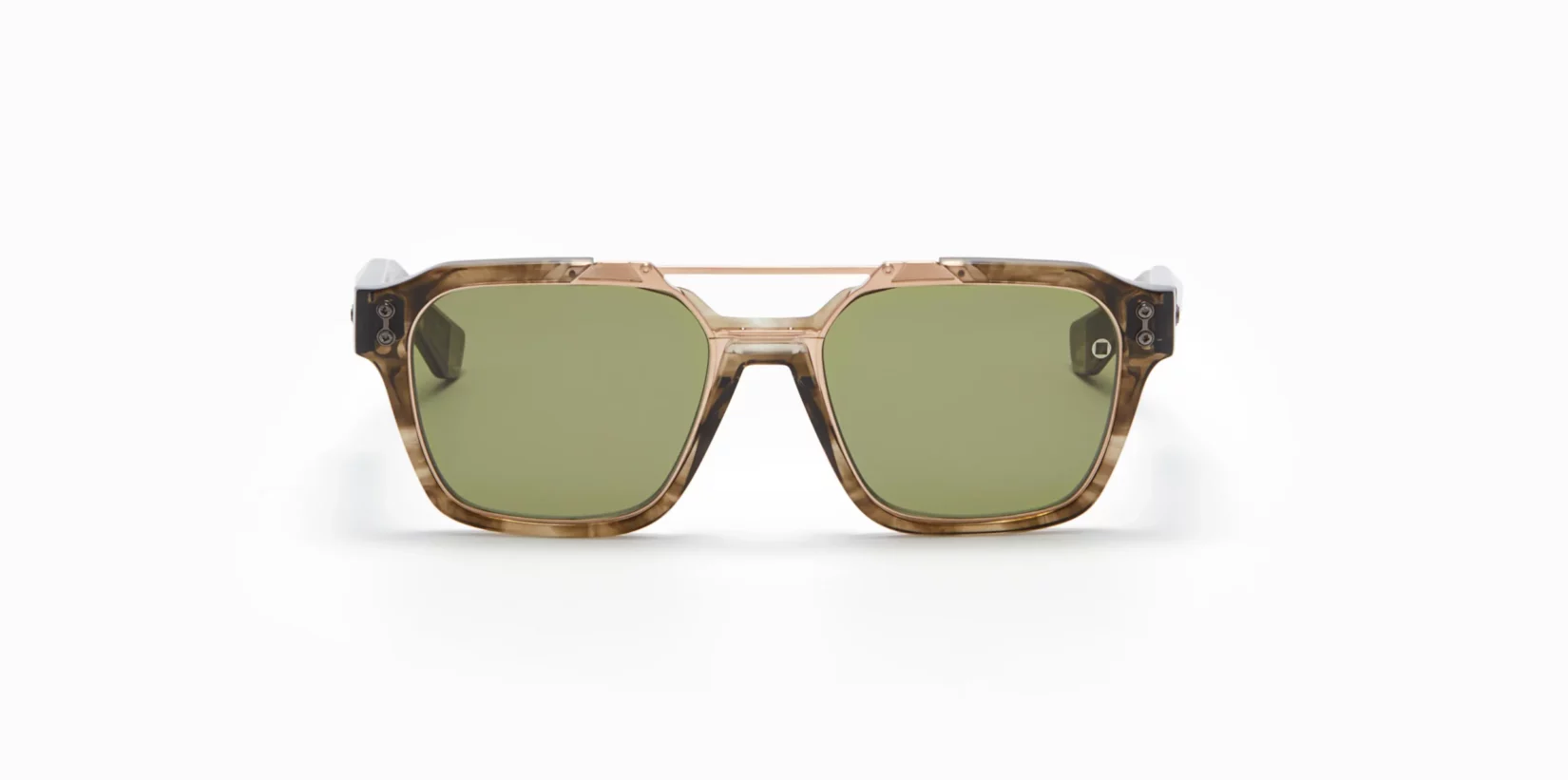 Sunglasses Model Discovery in Color Green Tortoise Swirl with dark olive lenses from Akoni
