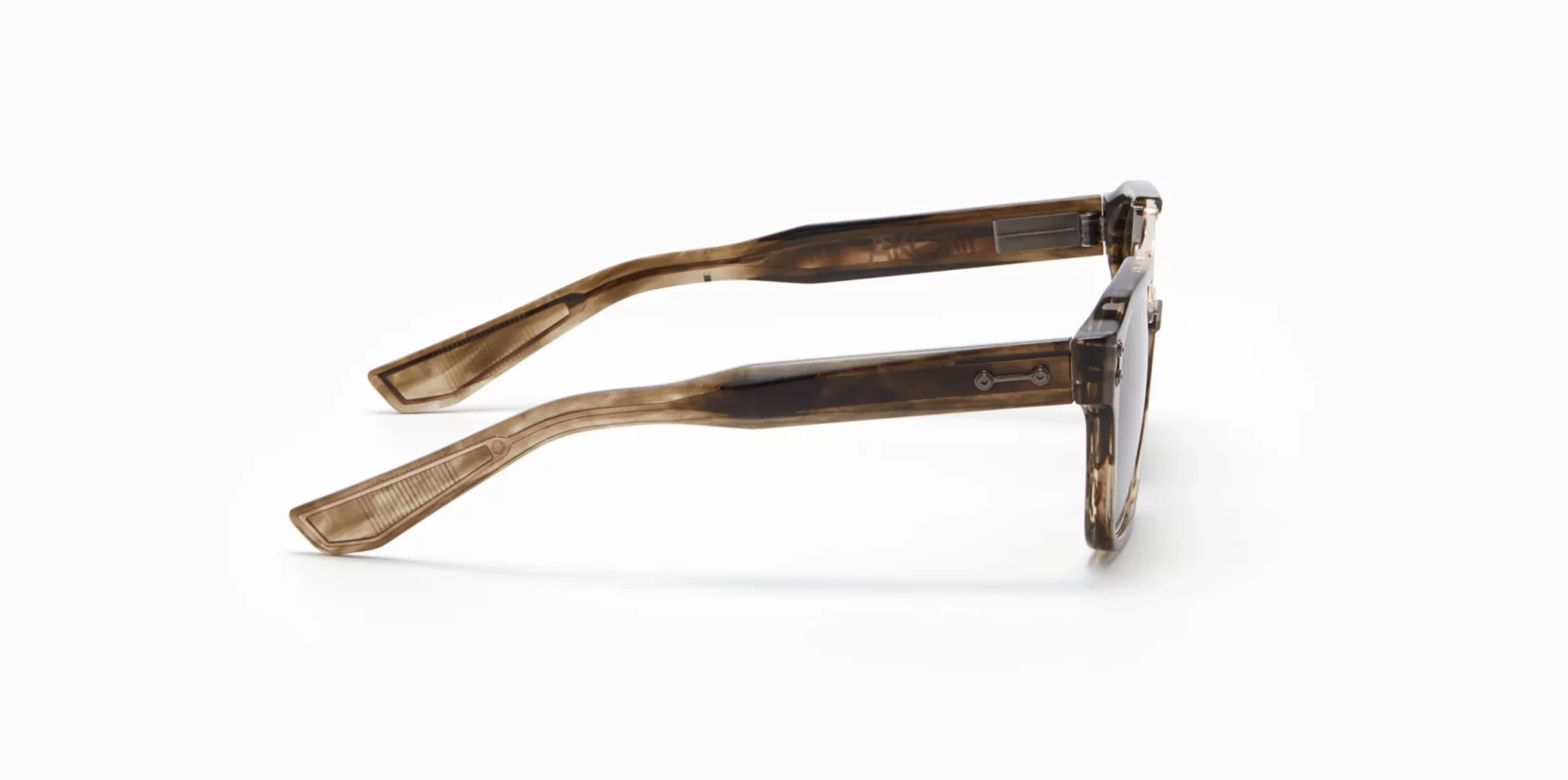 Sunglasses Model Discovery in Color Green Tortoise Swirl with dark olive lenses from Akoni