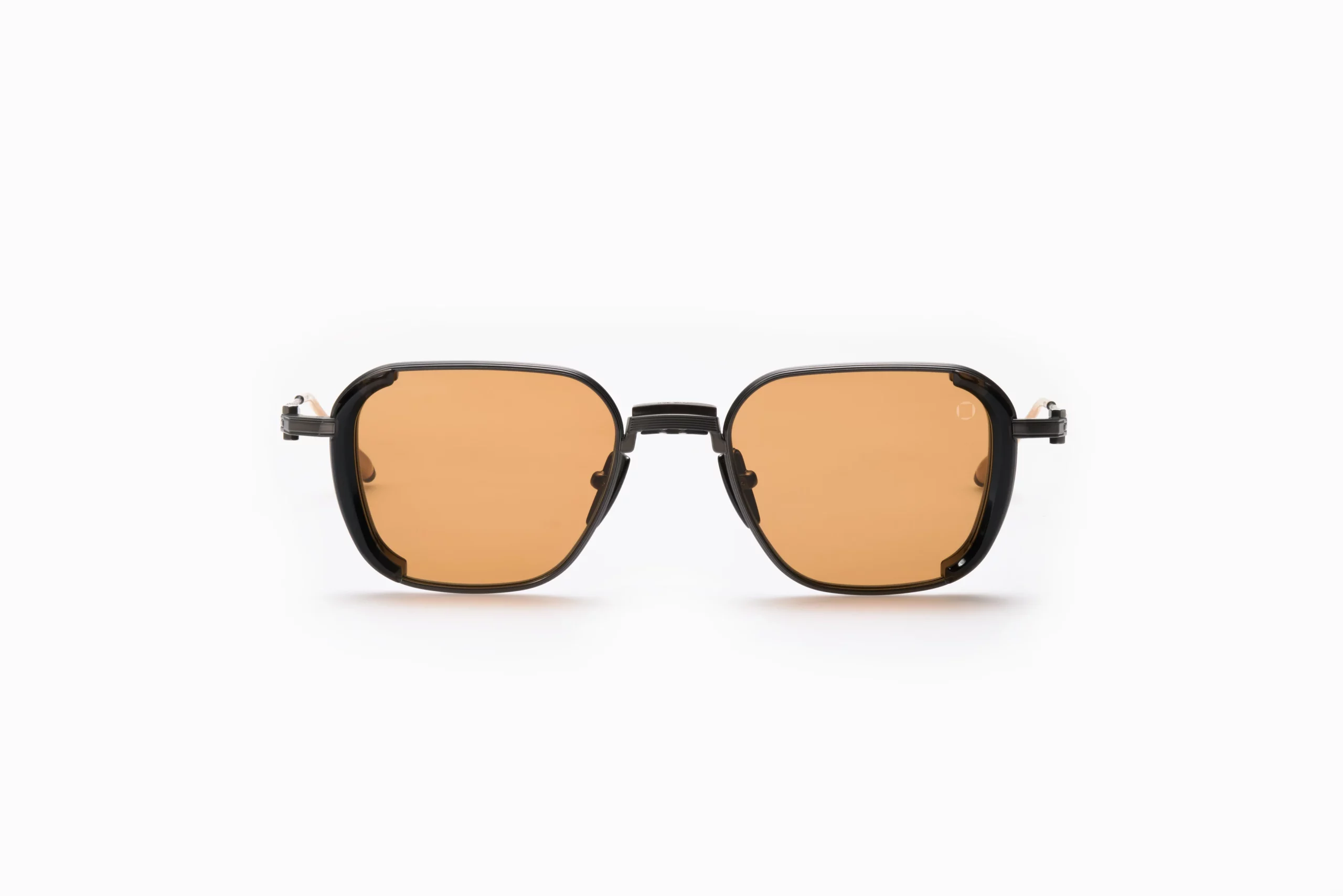 Sunglasses Model Eclipse in Color Crystal Black with Senape lenses from Akoni