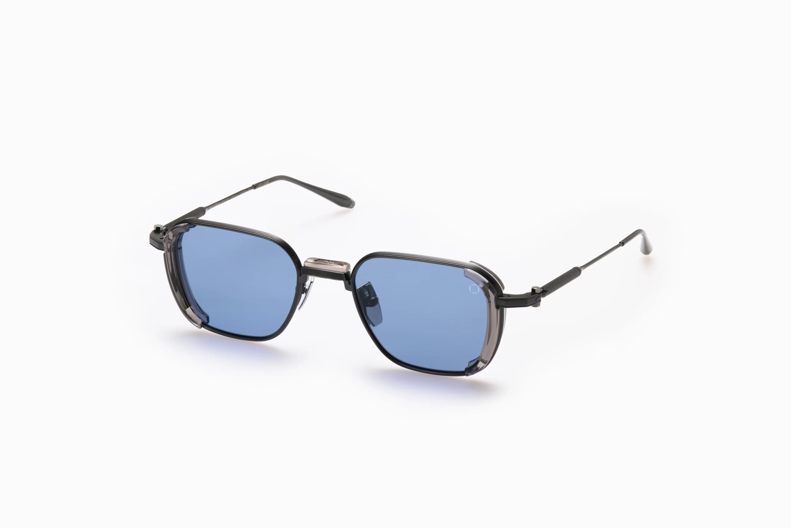 Sunglasses Model Eclipse in color Dark Grey with Dusty Blue lenses from Akoni