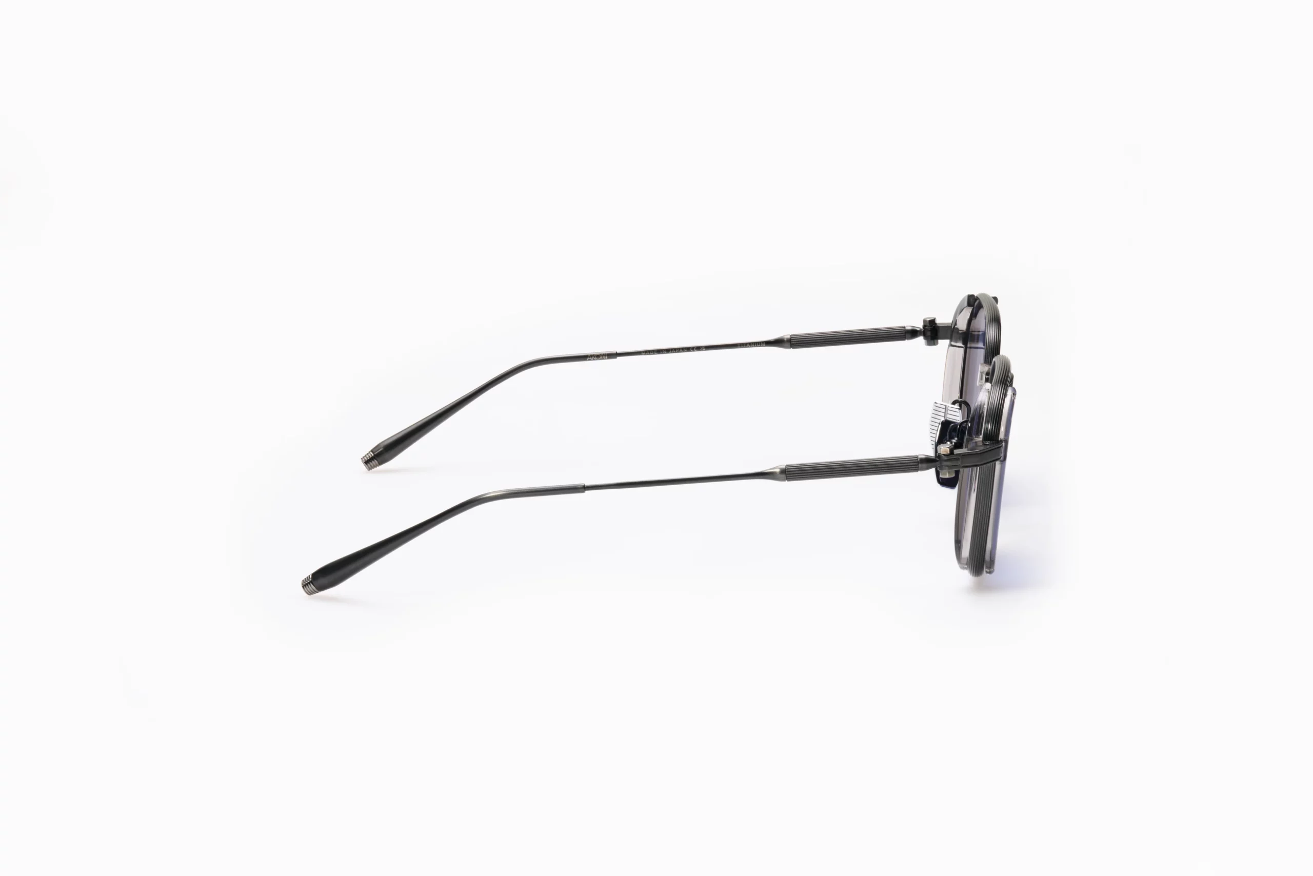 Sunglasses Model Eclipse in color Dark Grey with Dusty Blue lenses from Akoni