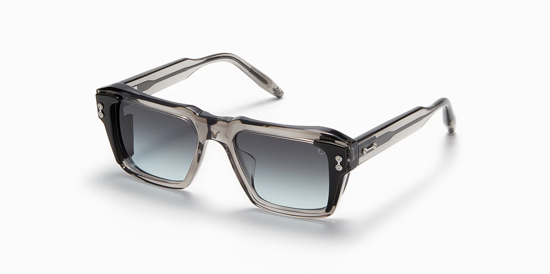 Sunglasses Model Hercules in Color Dark Crystal Grey with dark grey gradient lenses from Akoni