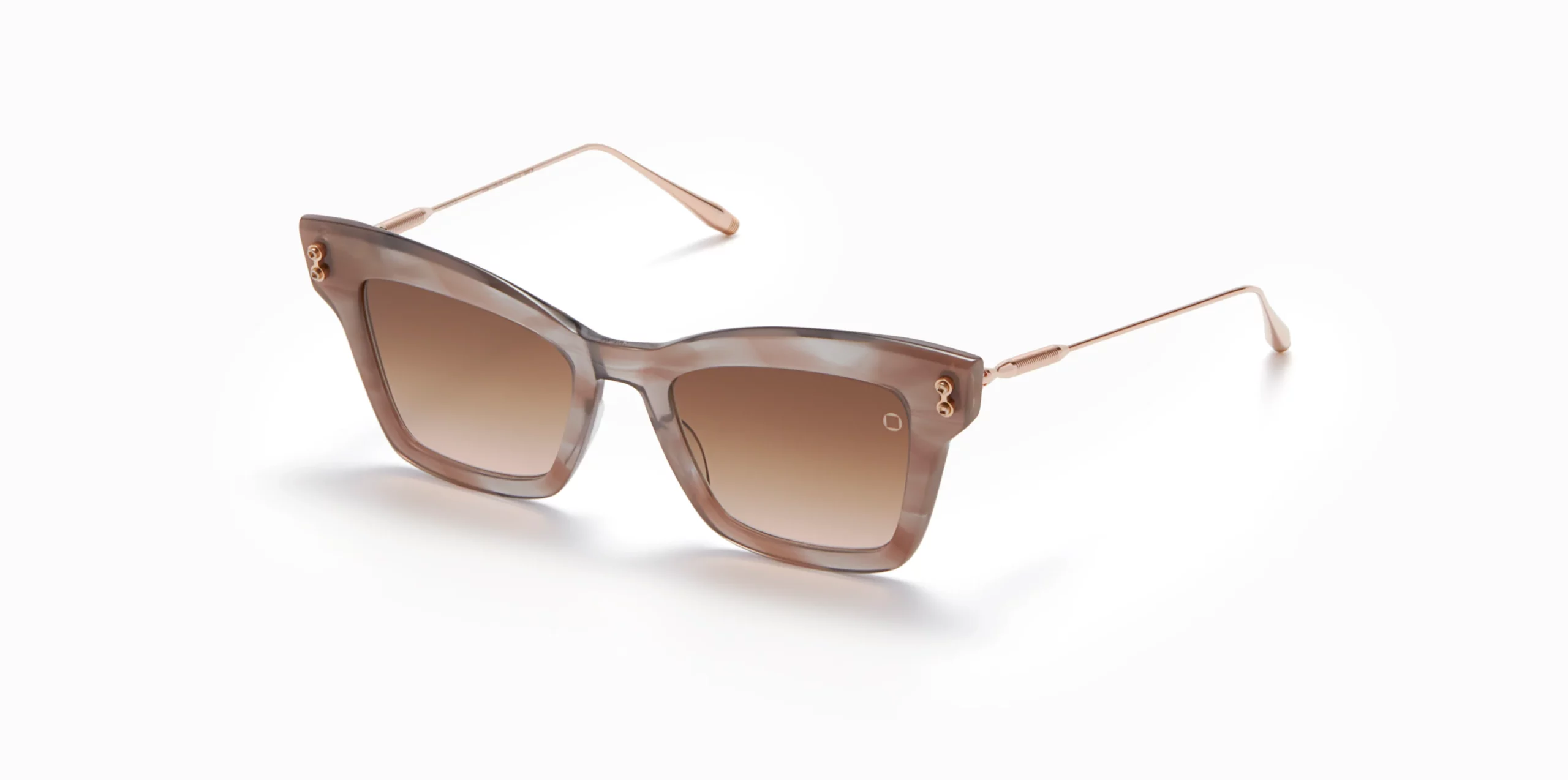 Sunglasses Model Innes in color Nude Grey Swirl with dark brown gradient lenses from Akoni