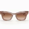 Sunglasses Model Innes in color Nude Grey Swirl with dark brown gradient lenses from Akoni