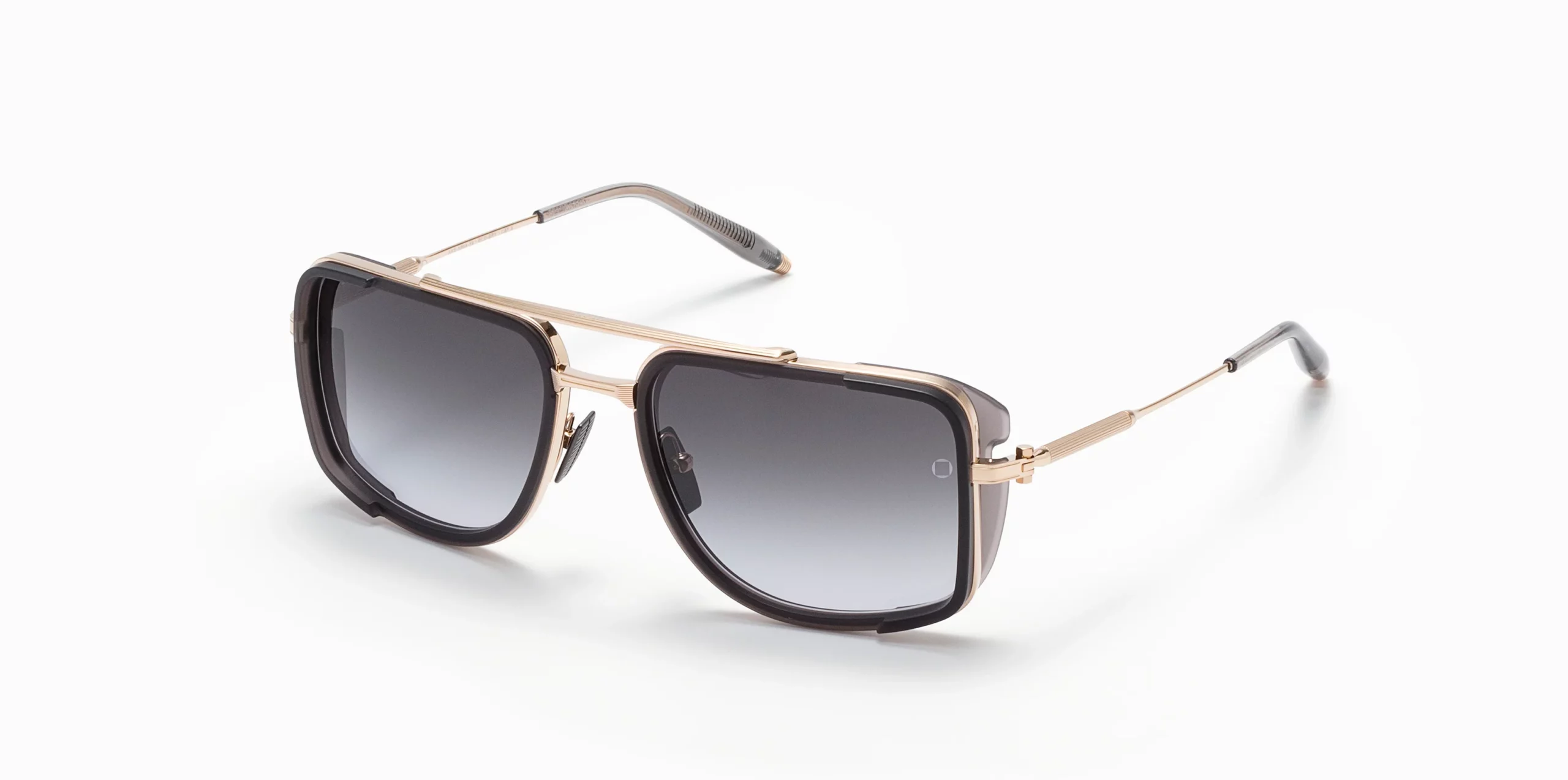 Sunglasses Model Stargazer in Color White Gold with dark grey gradient lenses from Akoni