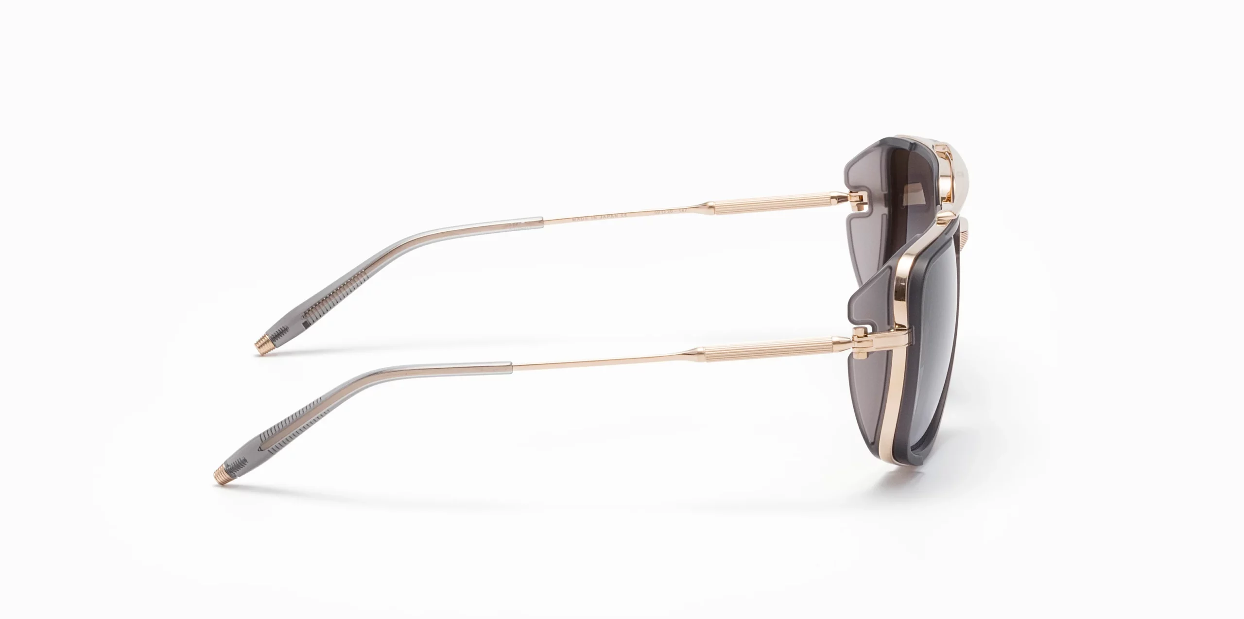 Sunglasses Model Stargazer in Color White Gold with dark grey gradient lenses from Akoni