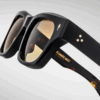 Sunglasses Model Dealan 53 in Color Noir 15 with Brass Gradient lenses from Jacques Marie Mage