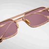 Sunglasses Model Deaver Last Frontier collection in Color Rose Gold with Dark Pink lenses from Jacques Marie Mage