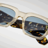 Sunglasses Model Enzo Decade collection in Color Dun with Vintage Blue lenses from Jacques Marie Mage