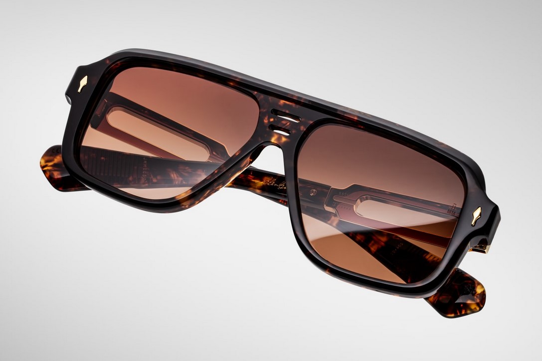 Sunglasses Model Fugue in Color Agar with Tuscan Gradient Lenses from Jacques Marie Mage
