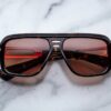 Sunglasses Model Fugue in Color Agar with Tuscan Gradient Lenses from Jacques Marie Mage