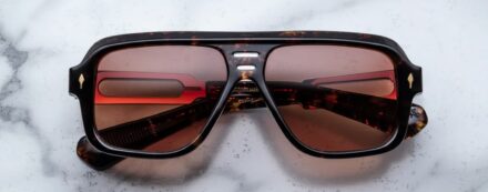 Sunglasses Model Fugue in Color Agar with Tuscan Gradient Lenses from Jacques Marie Mage
