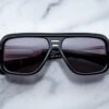 Sunglasses Model Fugue in Color Black with Jet Lenses from Jacques Marie Mage