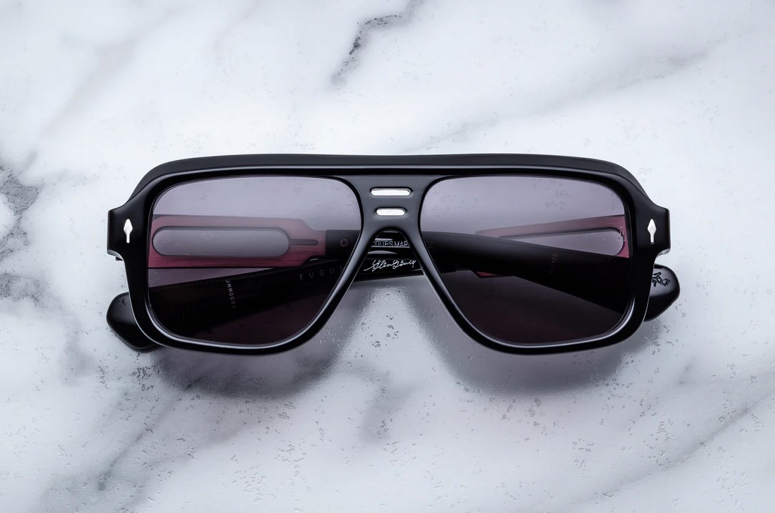 Sunglasses Model Fugue in Color Black with Jet Lenses from Jacques Marie Mage