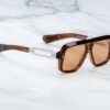 Sunglasses Model Fugue in Color Hickory with Amber Lenses from Jacques Marie Mage