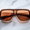 Sunglasses Model Fugue in Color Hickory with Amber Lenses from Jacques Marie Mage