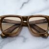 Sunglasses Model Yves Decade collection in Color Bark Horn with Khaki lenses from Jacques Marie Mage