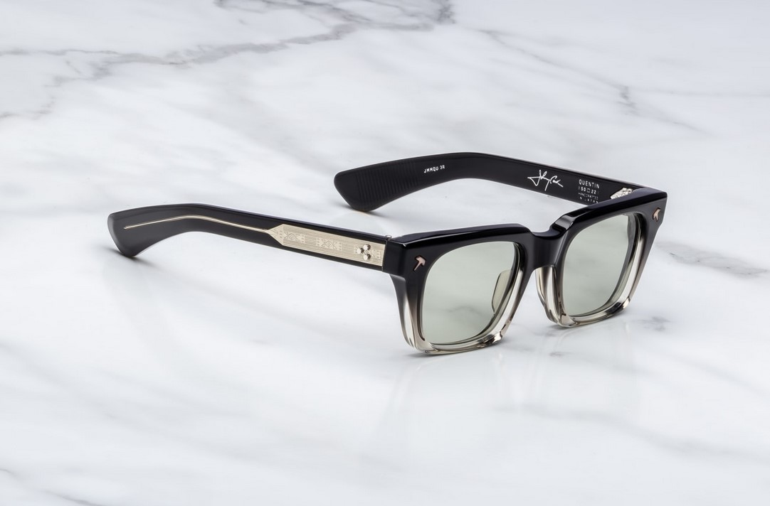 Sunglasses Model Quentin in color BlackFade with Light Bottle Green Lenses from Jacques Marie Mage