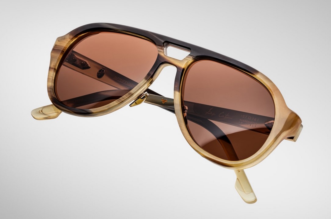 Sunglasses Model Billionaire Héritage collection in Color Bongo with Orange lenses from Jacques Marie Mage