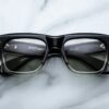 Sunglasses Model Cash in color BlackFade with Light Bottle Green Lenses from Jacques Marie Mage