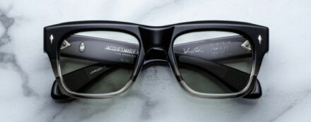 Sunglasses Model Cash in color BlackFade with Light Bottle Green Lenses from Jacques Marie Mage