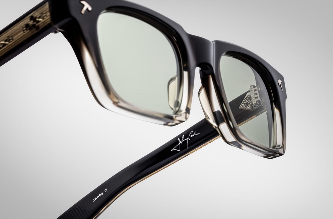 Sunglasses Model Quentin in color BlackFade with Light Bottle Green Lenses from Jacques Marie Mage