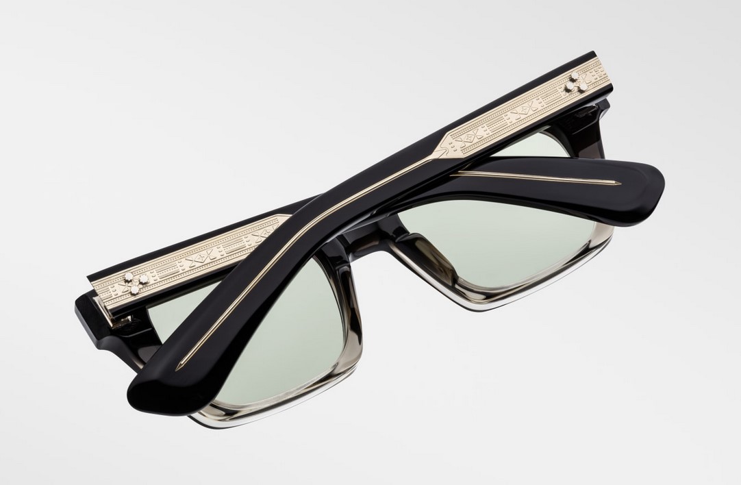 Sunglasses Model Quentin in color BlackFade with Light Bottle Green Lenses from Jacques Marie Mage