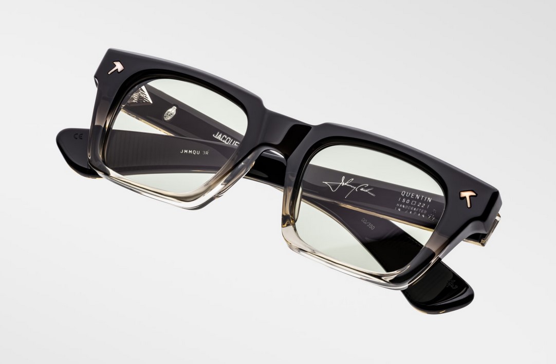 Sunglasses Model Quentin in color BlackFade with Light Bottle Green Lenses from Jacques Marie Mage
