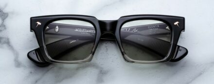 Sunglasses Model Quentin in color BlackFade with Light Bottle Green Lenses from Jacques Marie Mage