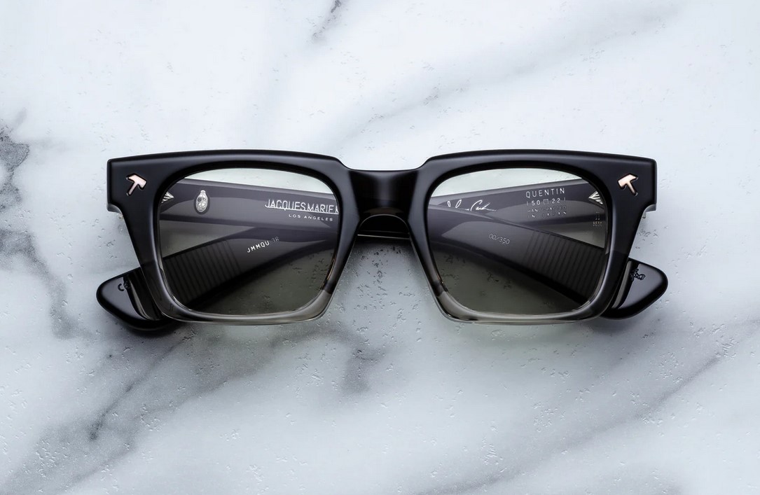 Sunglasses Model Quentin in color BlackFade with Light Bottle Green Lenses from Jacques Marie Mage