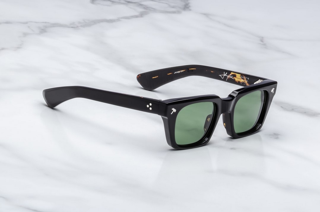 Sunglasses Model Quentin in color Noir9 with Green Lenses from Jacques Marie Mage
