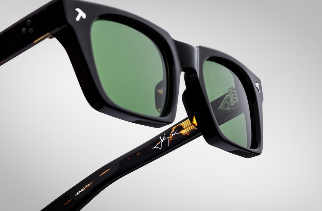 Sunglasses Model Quentin in color Noir9 with Green Lenses from Jacques Marie Mage