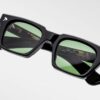 Sunglasses Model Quentin in color Noir9 with Green Lenses from Jacques Marie Mage